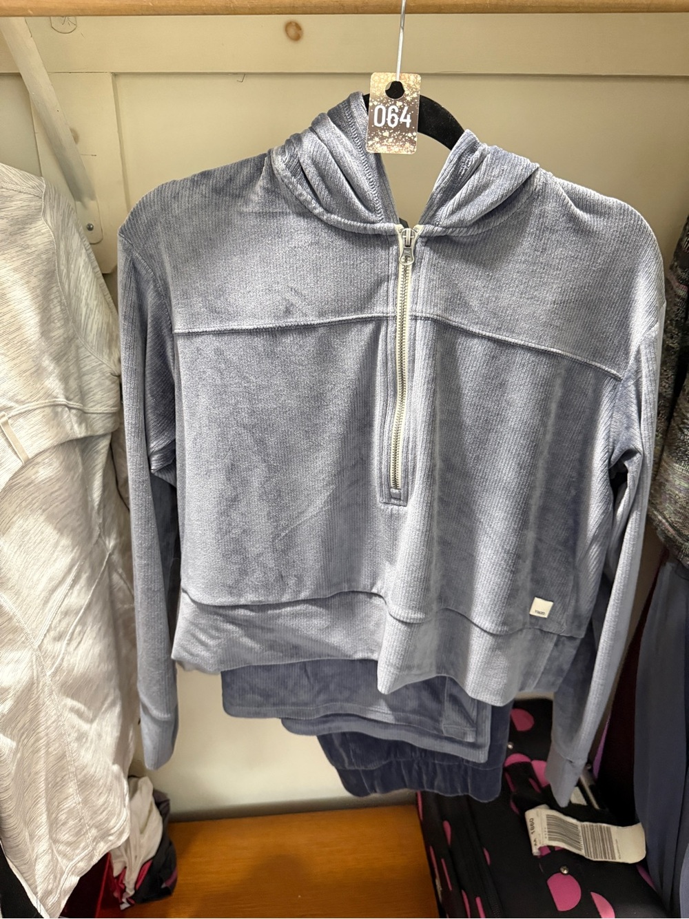 064 Vuori Haven set Light Blue Half-Zip Pullover Hoodie